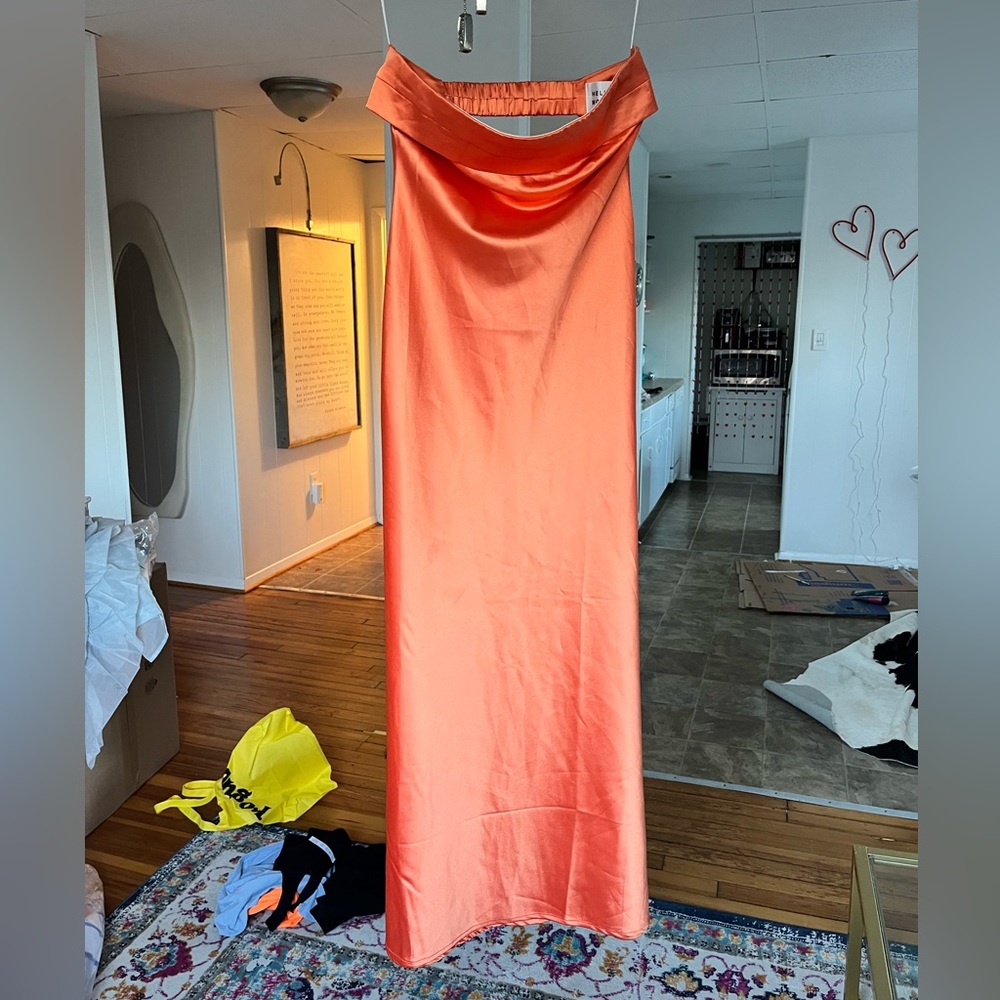 Hello Molly Strapless Orange Dress
